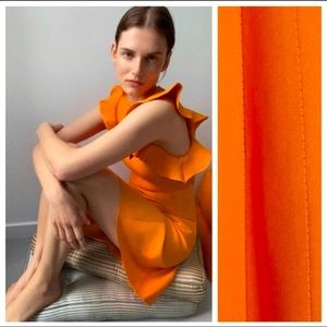 Zara ruffled knit dress - Orange